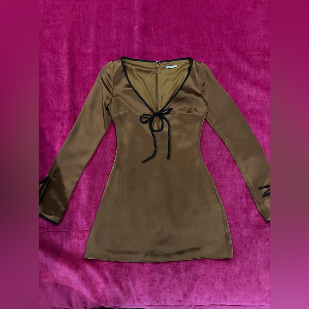 House of CB SAKINA COPPER SATIN MINI DRESS
